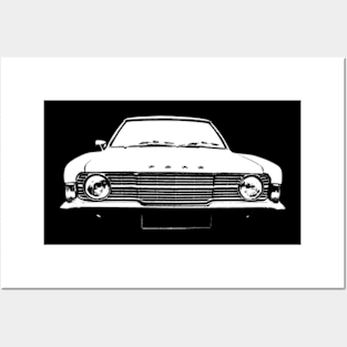 Ford Cortina MkIII 1970s classic car monoblock white Posters and Art